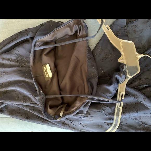 High/lo Hemline Glittery Navy Blue Dress. - Picture 7 of 8